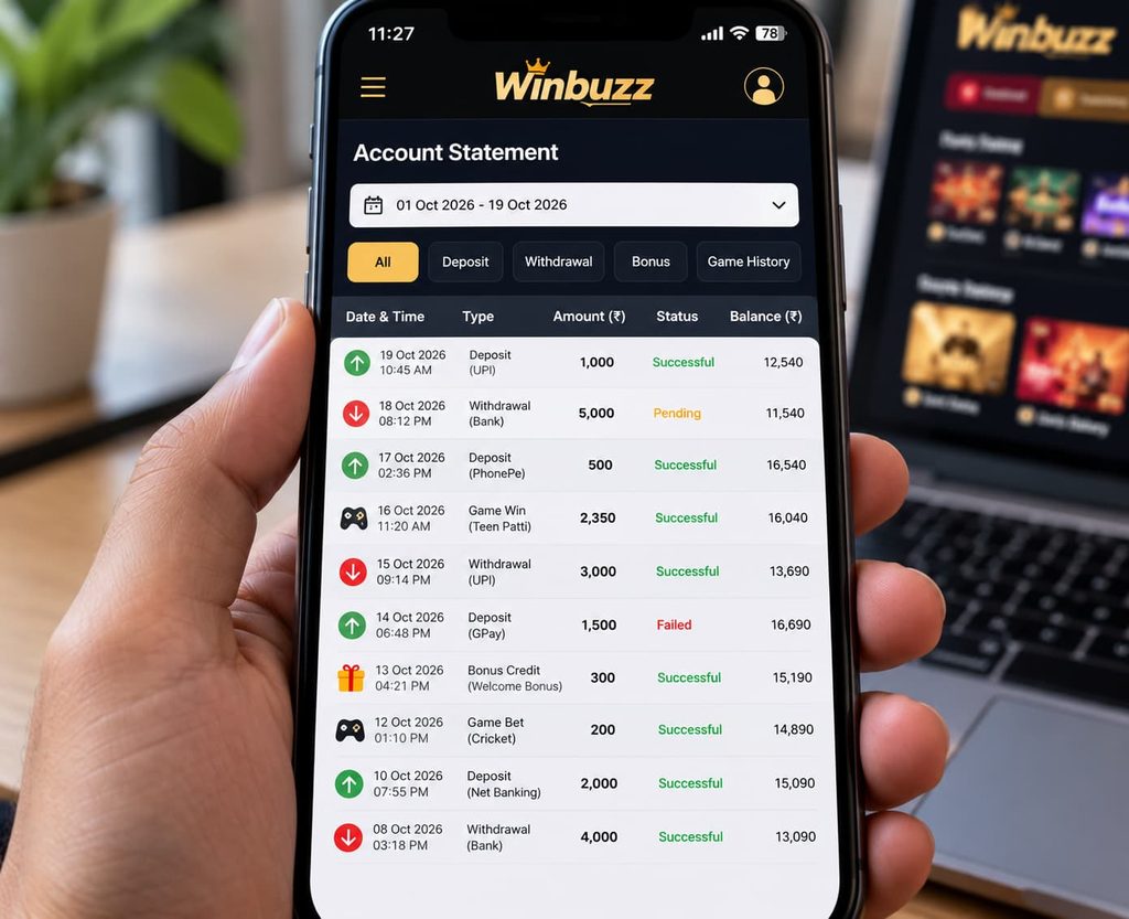 Winbuzz Account Statement